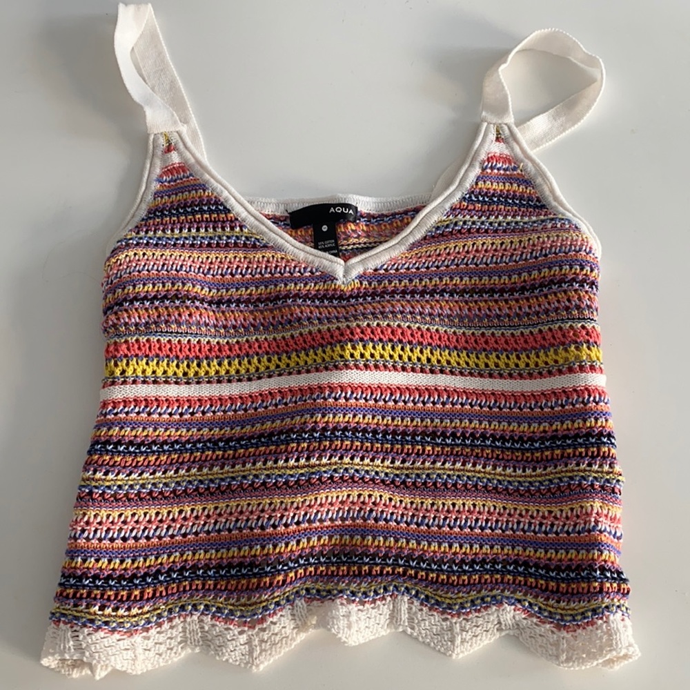 Aqua Crochet multicolor top